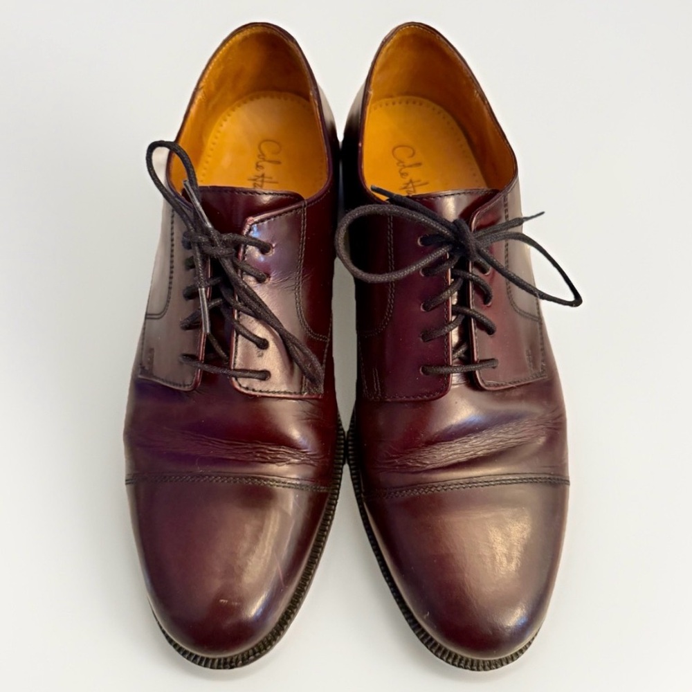 Cole Haan Men's Sz 9 Shoes Leather Brown Cap Toe Mahogany Oxford Caldwell Shoes